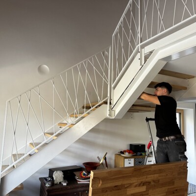 Produktfoto: Stahlwangen-Podesttreppe 5